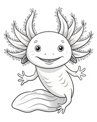 Axolotl coloring book far kids pages