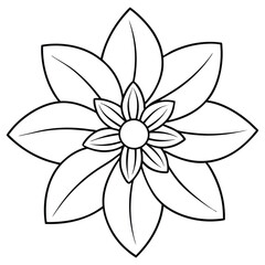 a flower sketch vector line art silhouette