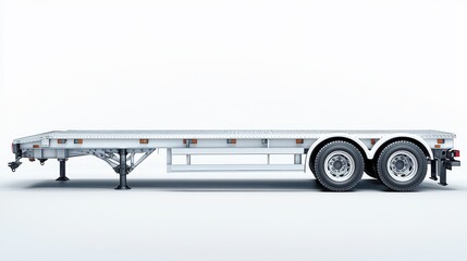 Empty Cargo Trailer, Studio Shot, White Background