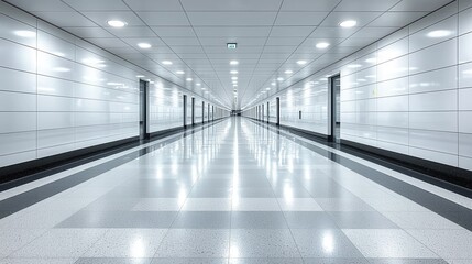 Fototapeta premium Empty Subway Tunnel, Modern Architecture