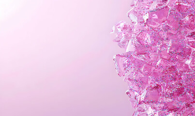 Shimmering Pink Fragments Against Soft Pink Background
