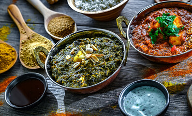 Composition with indian dishes
