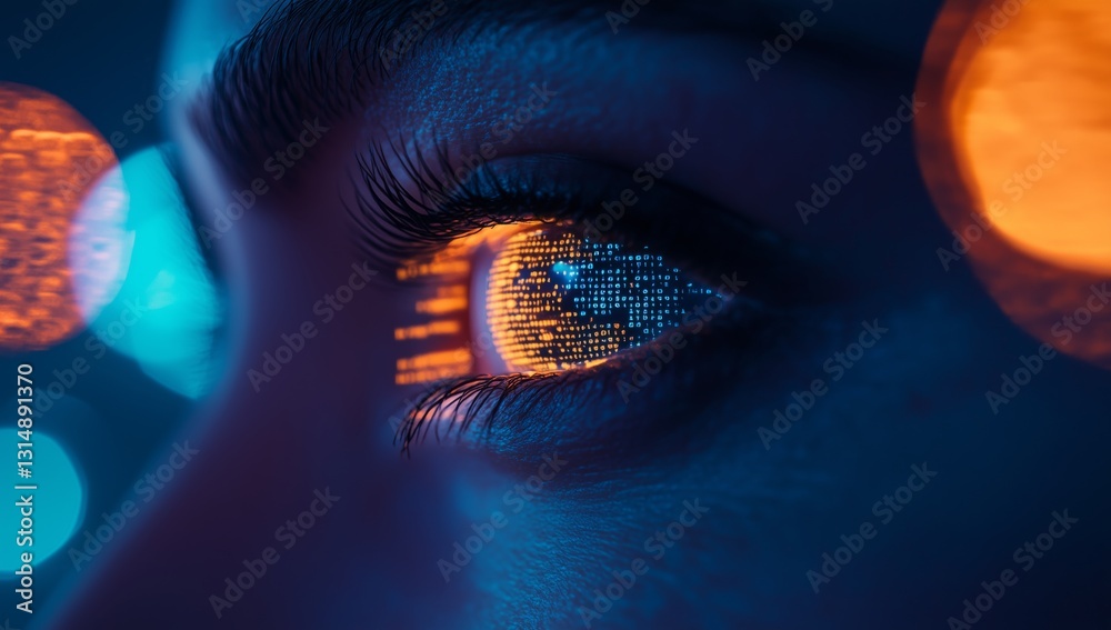 Aufkleber futuristic eye merging cuttingedge technology with human perception, exploring the intersection wher