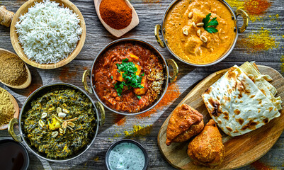 Composition with indian dishes