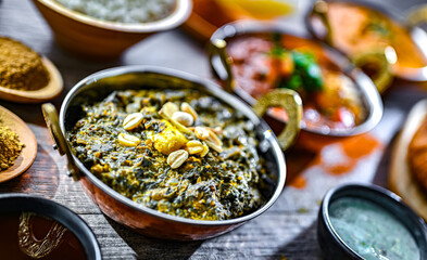Composition with indian dishes