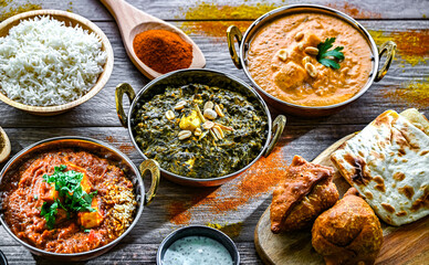 Composition with indian dishes