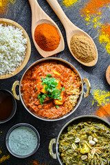 Composition with indian dishes