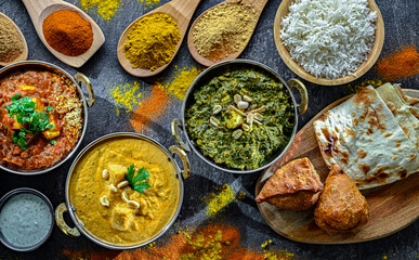 Composition with indian dishes