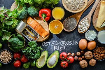 Food products recommended for osteoporosis and healthy bones
