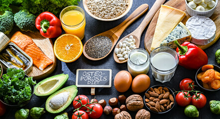 Food products recommended for osteoporosis and healthy bones