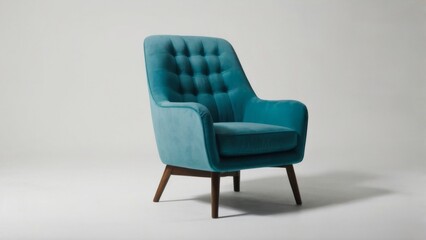 Fototapeta premium cyan chair in white background