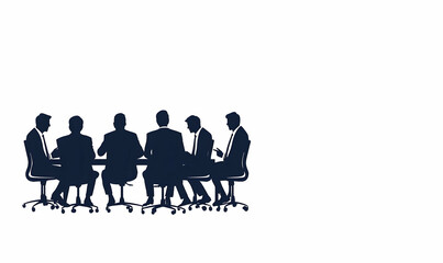 Business Meeting Silhouettes of Professionals in Formal Attire