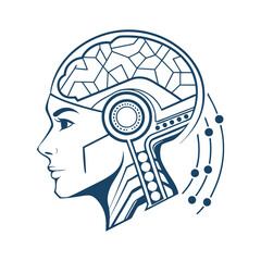 Creative Brain Logo Abstract Neural Network with Idea Lightbulb Icon .