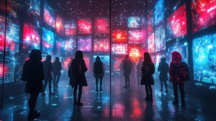 Interactive digital art exhibition modern gallery visual showcase urban space immersive experience
