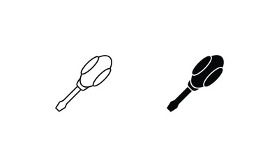 Screwdriver icons set line and glyph vector stock illustration