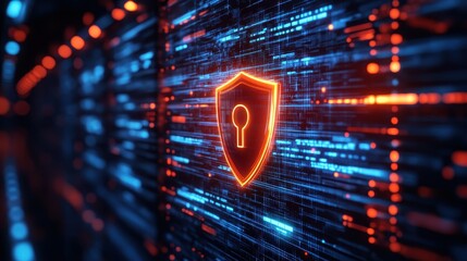 Fototapeta premium Enhancing cybersecurity measures digital space illustration high-tech environment close-up view data protection concept