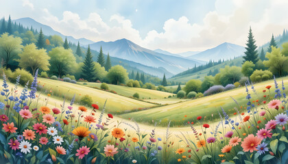 Fototapeta premium spring in the mountains