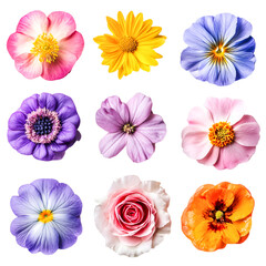 Vibrant Blooms Nine Colorful Flowers Delightful Petals