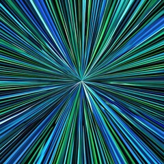 Obraz premium Gradient background with radial lines in blue and green hues. Generated AI
