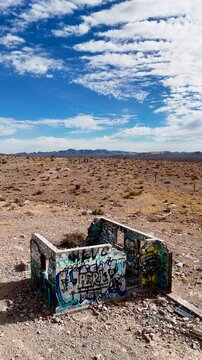 Las Vegas Drone Video Aerial Nevada Graffiti House in the Desert