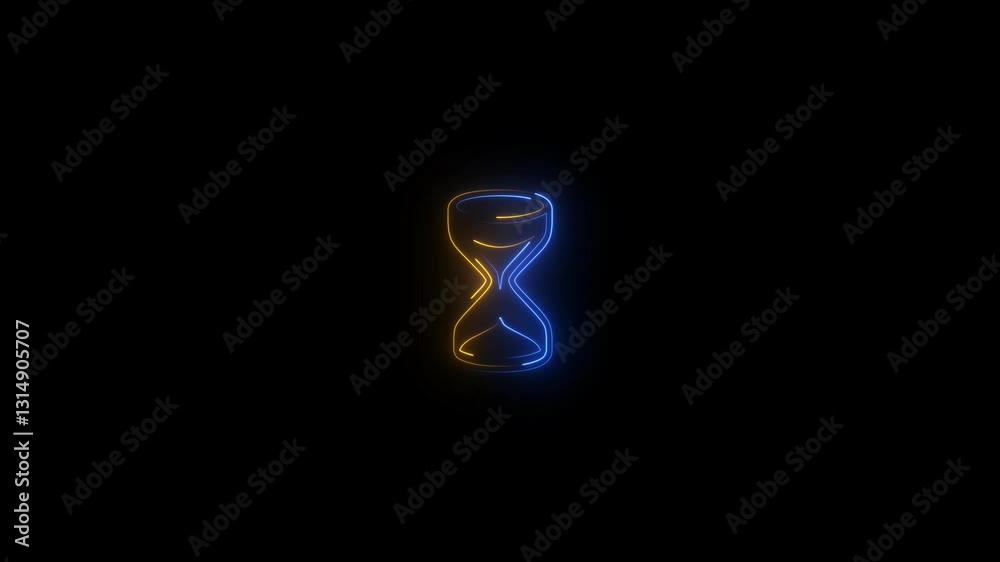 Wall mural neon line circle loading frame icon animation background.