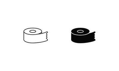 Tape icons set line and glyph vector stock illustration
