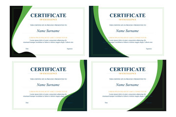 Four Green-Black Excellence Certificates