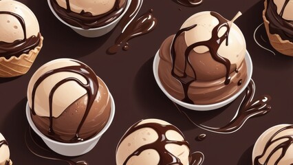 A delectably indulgent chocolate truffle, rich and velvety, is the focus of this sumptuous image. The glossy exterior reflects the soft lighting, highlighting its texture and depth. Every swirl and sp