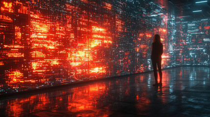 Digital art installations urban space photography abstract environment silhouette perspective