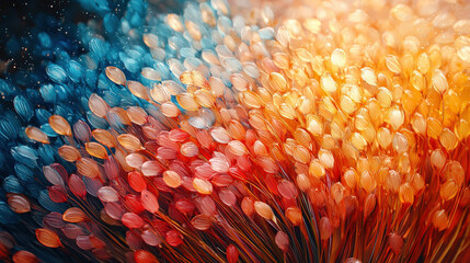 Colorful abstract floral explosion digital art vivid background artistic expression close-up view...