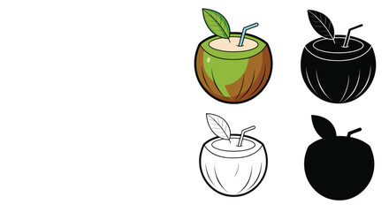 vector illustration of a  coconut 