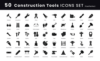 get a construction tools vector icons set use for ui ux, web, presentation, etc