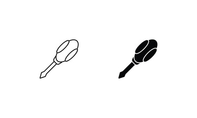 Screwdriver icons set line and glyph vector stock illustration