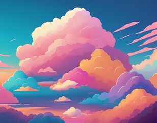 colorful pastel cloudscape