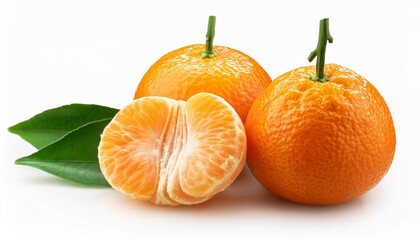 ripe tangerine fruit isolated on a white background organic tangerines fruits