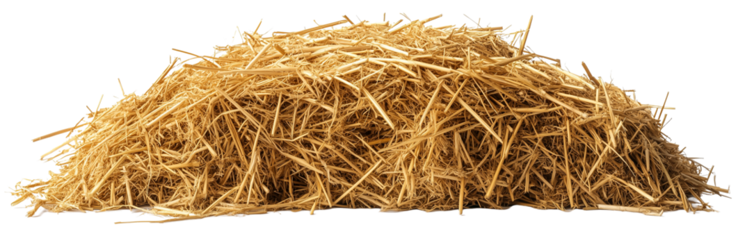 A pile of straw, isolated on transparent background