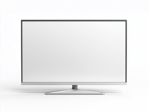 White Screen LED TV: Modern Television Isolated on a Clean Background, lcd monitor isolated on white