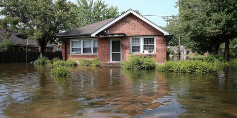 Obraz premium Flood damage assessment residential area property loss report urban environment expert evaluation