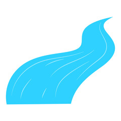 Meandrous river beds in perspective, wobbling river, bending stream or creek, various rivers vector illustration isolated on white