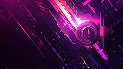 Obraz premium High tech background with a key. Internet security. Cybersecurity.