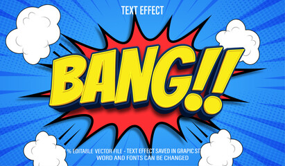 Bang Comic 3d editable text effect style