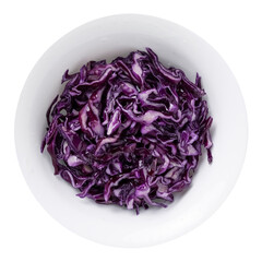 Healthy red cabbage salad with olive oil, top view, healthy food, vegetarian salad...