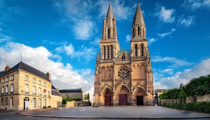 traditional cathedral building in etampes france