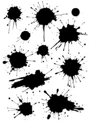 Fototapeta premium Set of black splashes.Vector paint splatters.