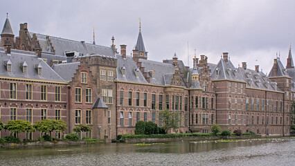 Fototapeta premium Binnenhof, historical buillding of the States General of the Netherlands, as well as the Ministry of General Affairs. 