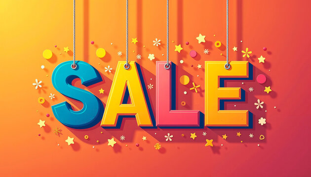 Playful Sale Announcement with Shapes