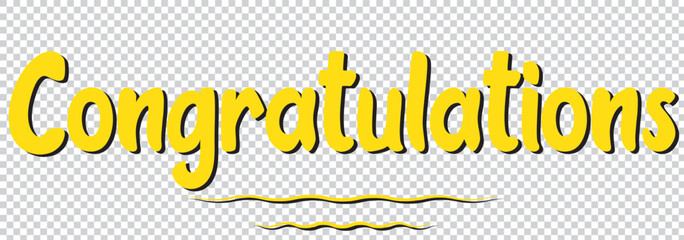 Congratulations! greeting sign . Handwritten brush lettering with academic cap. Vector design for congratulation ceremony, invitation card, banner