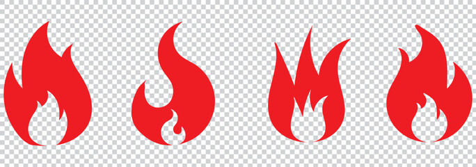 Fire icon collection. Fire flame symbol. Concept flame fire icon. Bonfire silhouette logotype. Flames symbols set flat style. 1176