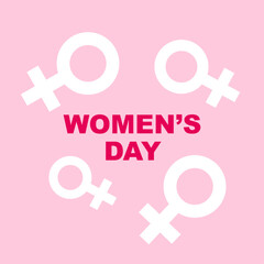 Obraz premium 8 March Happy&nbsp;Women's Day, Feminism Symbol&nbsp;greeting card template. Text Vector illustration.
