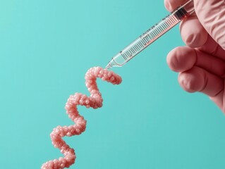 Minimalist visualization of CRISPR geneediting, precision genetic engineering concept